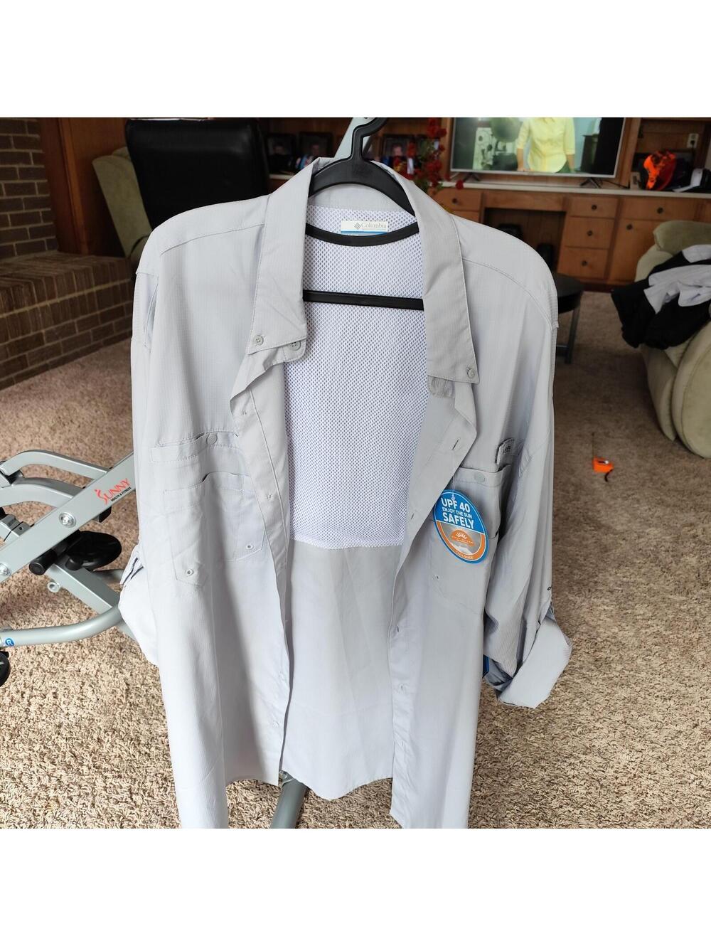 Columbia PFG Omniwick Long Sleeve Shirt XL/TG Fishing NWT" Gray"